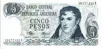 Argentinien 5 Pesos, General Belgrano - 1971
