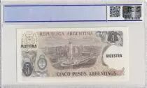 Argentinien 5 Pesos Argentinos , G San Martin  - 1983 - Sp&eacute;cimen - PCGS 64 OPQ