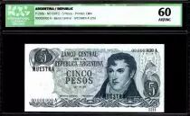 Argentinien 5 Pesos M. Belgrano - Monument at Rosario - 1971 - ICG AU/UNC60