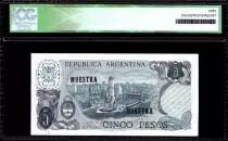 Argentinien 5 Pesos M. Belgrano - Monument at Rosario - 1971 - ICG AU/UNC60