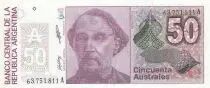 Argentinien 50 Australes - Bartolom&eacute; Mitre - Liberty - Serial A