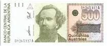 Argentinien 500 Austales, Nicolas  Avellanedas - 1990