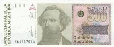 Argentinien 500 Australes N. Avellaneda - Liberty - 1990