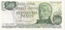 Argentinien 500 Pesos - J. San Martin - Cerro de la gloria - ND (1982) - Serial D