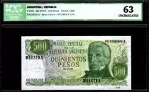 Argentinien 500 Pesos J. San Martin - Monument at Mendoza - 1972 - ICG UNC63