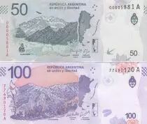 Argentinien Lot 50 Pesos Condor and 100 Pesos Taruca  -  2018 - UNC