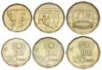 Argentinien Set of 3 coins 20 to 100 Pesos - FIFA World Cup - 1977- 1978