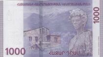 Armenia 1000 Dram - Paruyr Sevak - Statue of Sevak - 2022