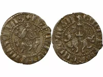 Armenia Levon I - Silver Tram, enthroned King - 1198 / 1219 Sis