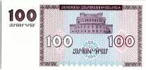 Armenien 100 Dram, Mont Ararat - Church - 1993  -  P.36 b