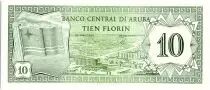 Aruba 10 Florin, Flag - Hotels - 1986