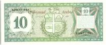 Aruba 10 Florin, Flag - Hotels - 1986