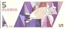 Aruba 5 Florin - Turtle- Geometric forms - 1990