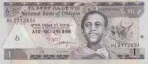 �thiopien 1 Birr - Young man - Longhorns - Map of Ethiopia - 2008 - XF+ - P.46e