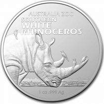Australia 1 Dollar - White rhinoceros - Oz Silver - 2023