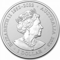 Australia 1 Dollar - White rhinoceros - Oz Silver - 2023