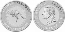 Australia 1 Dollar Charles III -  Kangaroo 1 Oz Silver 2024