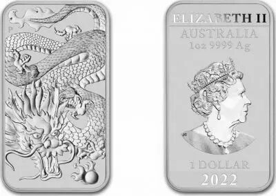 Australia 1 Dollar Elisabeth II - Dragon - 1 Oz Silver 2022