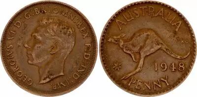 Australia 1 Penny - George VI - Kangouroo - Mixted years 1938-1948