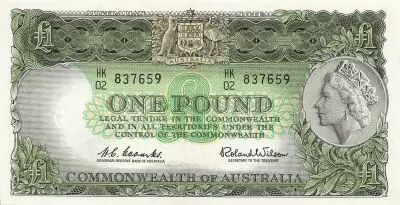 Australia 1 Pound - Elizabeth II - ND (1961-1965) - P.34