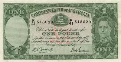 Australia 1 Pound - George VI - Workers - ND (1942) - P.26b
