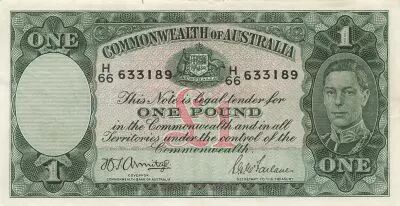 Australia 1 Pound - George VI - Workers - ND (1942) - P.26b