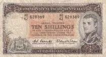 Australia 10 Shillings - Commonwealth of Australia - 1961/1965 - Serial AG.62
