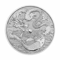 Australie Dragon & Carpe Ko&iuml; - Mythes et l&eacute;gendes chinoises - 1 Once Argent 2023 AUSTRALIE