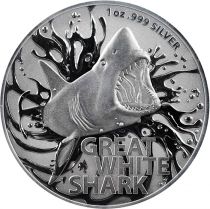Australie Grand Requin Blanc - 1 once argent Australie 2020