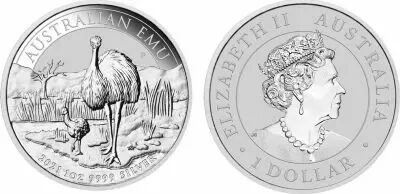 Australien 1 Dollar Emu -  1 Oz Silver 2021