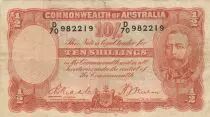 Australien 10 Shillings - George V - Workers - 1936-1939 - Serial D70