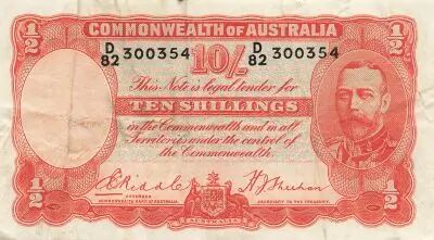 Australien 10 Shillings - George V - Workers - ND (1936-1939) - P.21