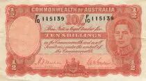 Australien 10 Shillings - George VI - Workers - ND (1939-1941) - P.25a