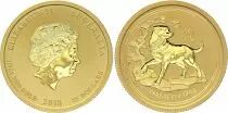 Australien 25 Dollars Elizabeth II - Year of Dog Gold 1/4 Oz 2018