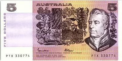 Australien 5 Dollars - Sir Joshef Bank, Caroline Chisholm - 1985
