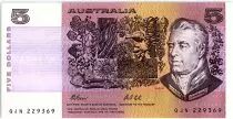 Australien 5 Dollars - Sir Joshef Bank, Caroline Chisholm - 1991