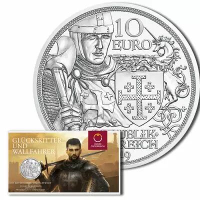 Austria  10 Euro - Adventure & Godefroy de Bouillon - Serial Cavalier - Silver