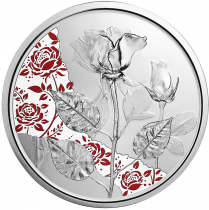 Austria  10 Euros - Rose - Silver Proof Colored