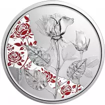 Austria  10 Euros - Rose - Silver Proof Colored