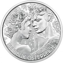 Austria  10 Euros - Rose - Silver Proof Colored