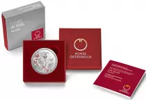 Austria  10 Euros - Rose - Silver Proof Colored