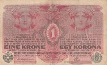 Austria 1 Krone 1916 - Head of women - Overprint with black stamp