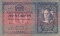 Austria 10 Kronen 1904 - Overprint with black handstamp