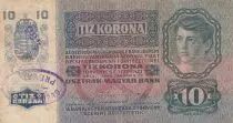 Austria 10 Kronen 1915 - Overprint purple stamp