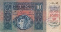 Austria 10 Kronen 1915 - Overprint purple stamp