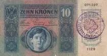 Austria 10 Kronen 1915 - Overprint purple stamp