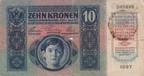Austria 10 Kronen 1915 - Overprint with black stamp