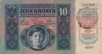 Austria 10 Kronen 1915 - Overprint with black stamp