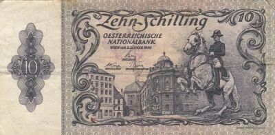 Austria 10 Shilling - Horseman in front of the Hofburg - Belvedere Palace - 02-01-1950