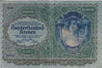 Austria 100 000 Kronen - Woman head - 1922 - P.81